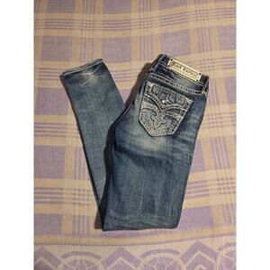 Rock Revival Jeans Womens 26 Blue Skinny Aliana Embellished Contrast Stitch Y2k